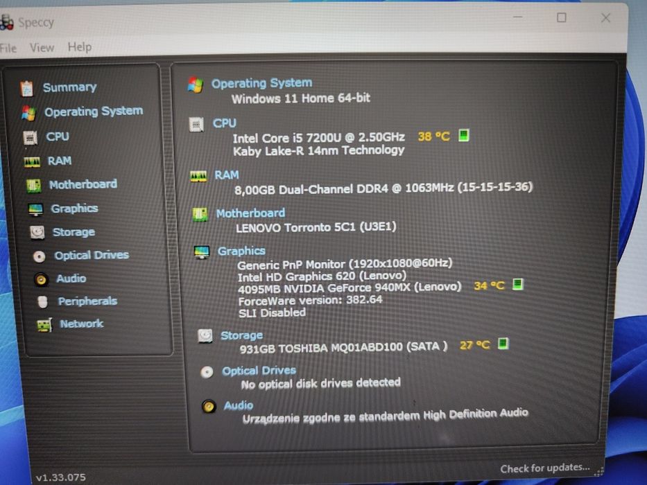 Lenovo Ideapad 320-15/i5 7200/8GB RAM/GeForce 940 4 GB