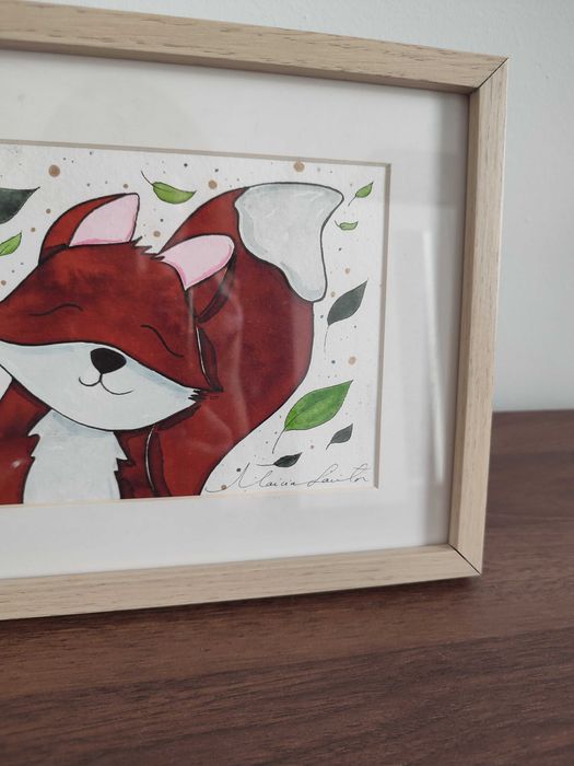 Quadro pintado à mão Ilustração ao vento