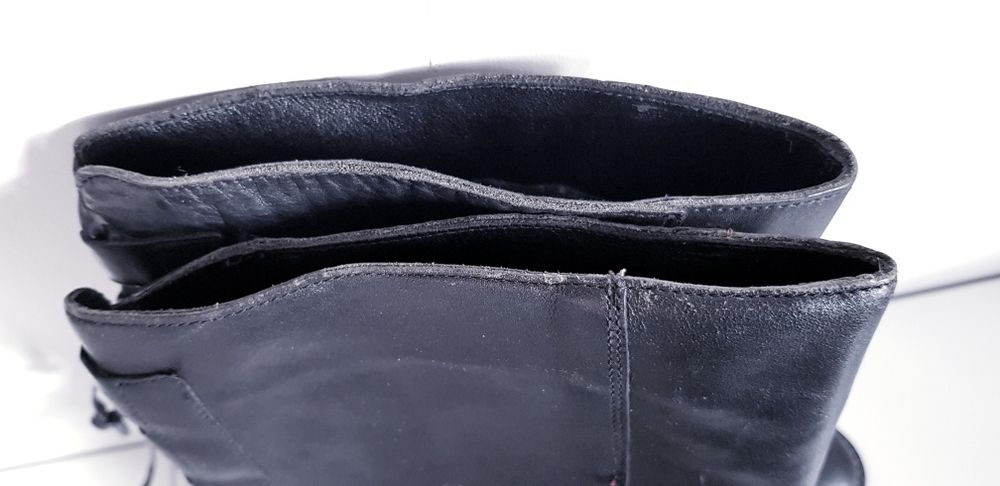 Skórzane kozaki na płaskim obcasie wkładka 24,5cm