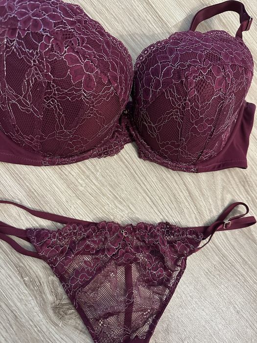 Бордовий комплект ann summers sexy lace planet спідня білизна р.l 80 g