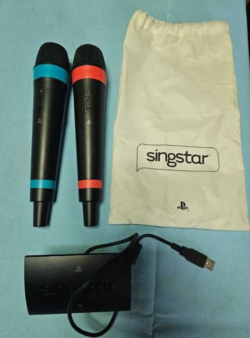 Microfones Singstar Playstation + 7 Jogos