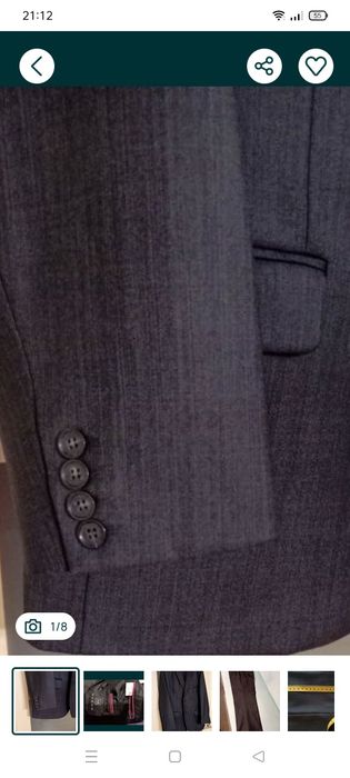 Grafitowy garnitur męski.