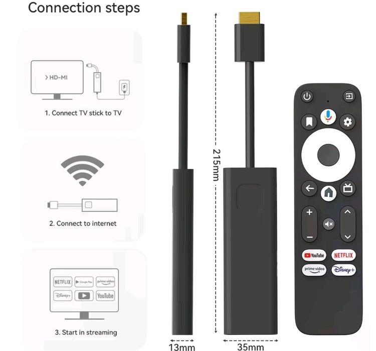 Кращий! ТВ стік DCOLOR GD1 4k Сертифікований Netflix Android TV 14