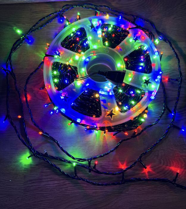 Світлодіодна нитка 50 м 500 лед IP65 чорний,білий провід ассортимент