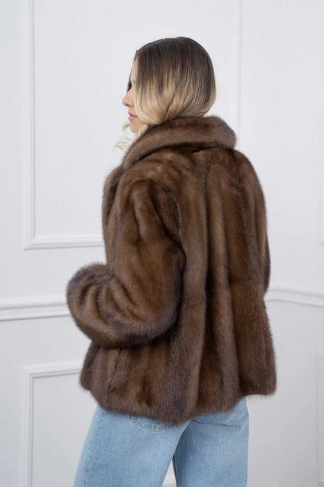 Норковая шуба Италия полушубок Saga Furs  мех норки Автоледи