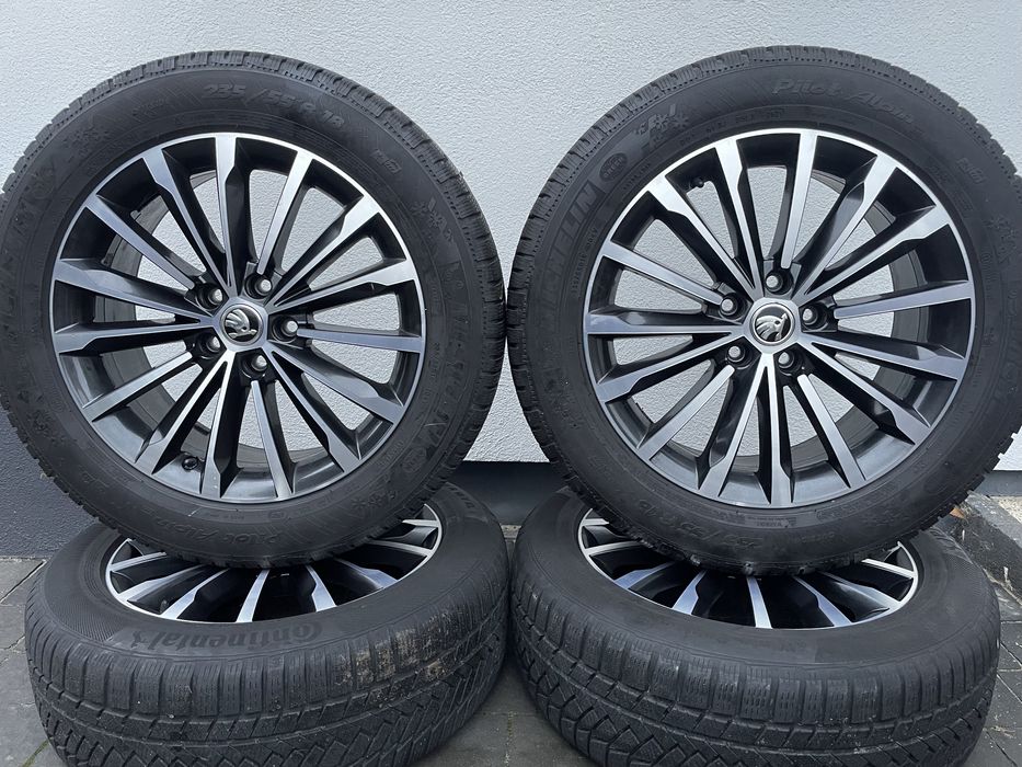 Oryginalne felgi Skoda 18 5x112 ” + opony zimowe Kodiaq/Karoq