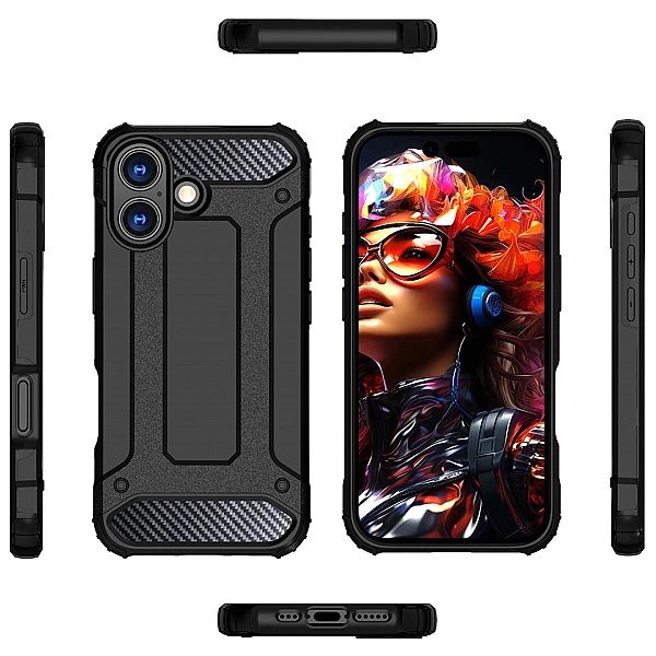 Etui Hybrid Armor na iPhone 17 pancerne - czarne
