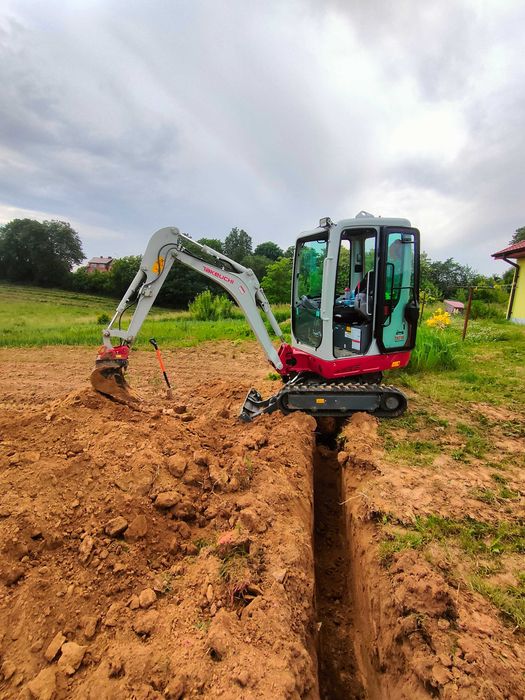 Minikoparka Usługi Wynajmę Wypożyczę Wykop Sam miniwozidło