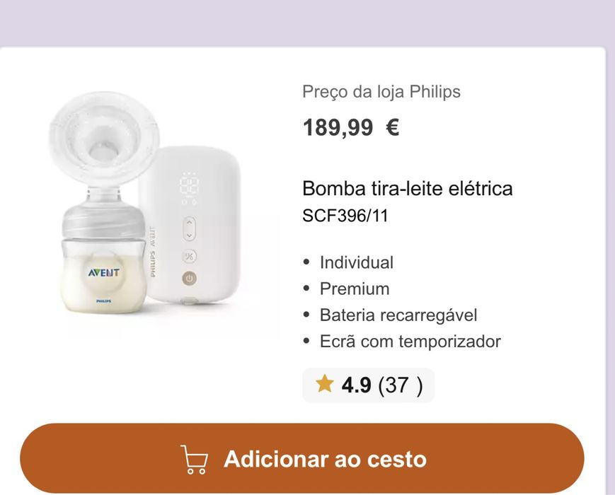 Bomba tira leite eletrica - PHILIPS AVENT