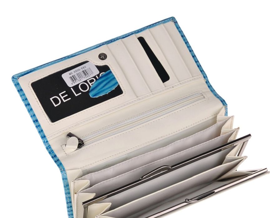 Кожаный лакированный кошелек женский с тиснением