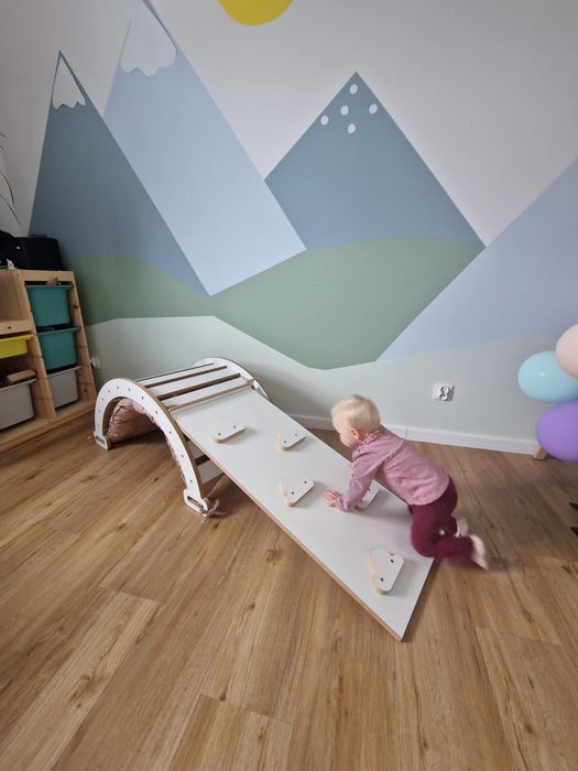 Bujak montessori 3w1 - z zjeżdzalnią/scianką i poduszką