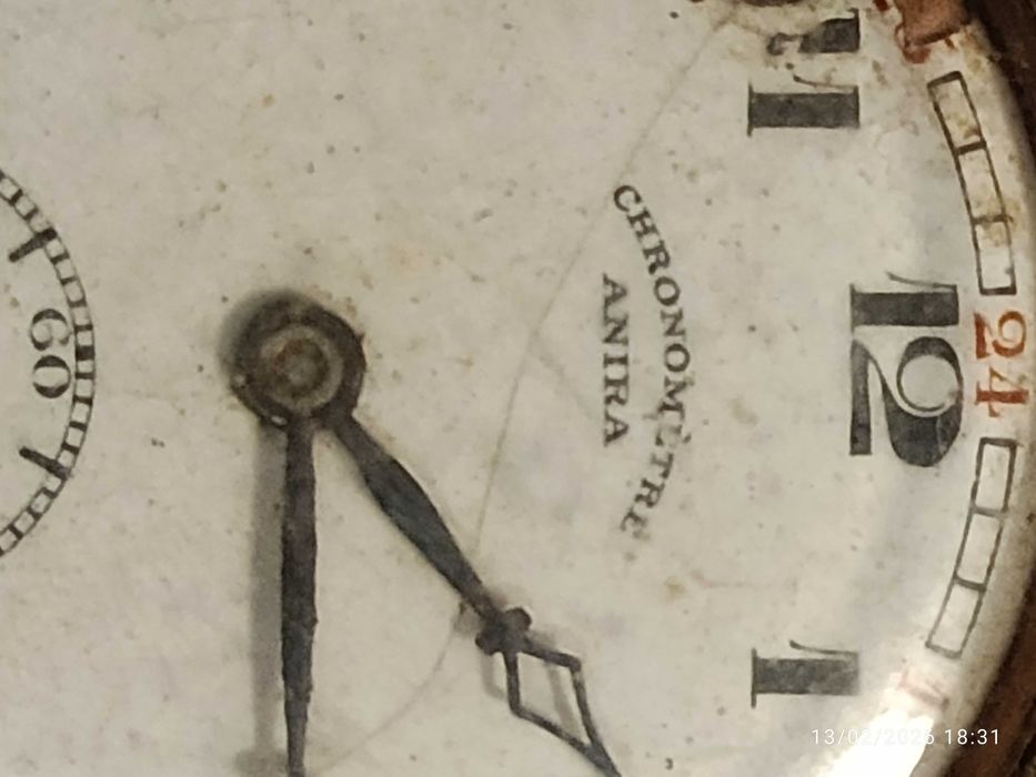 Relógio de bolso Suíço Cronômetro Anira Corrente de Prata 28 cm