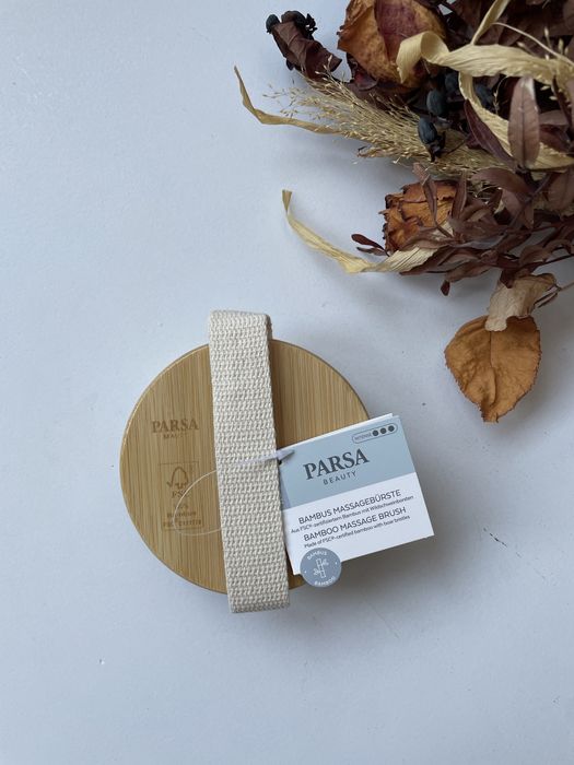 PARSA Bambusowa szczotka do masażu peelingu z włosiem dzika wypustkami
