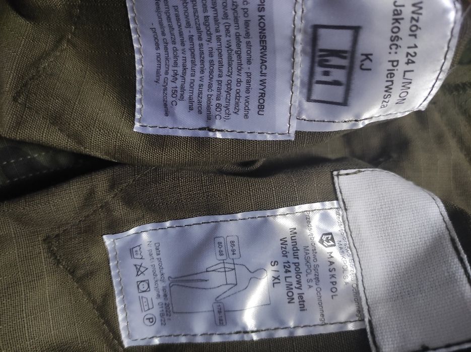 Wojskowy mundur polowy letni 124L