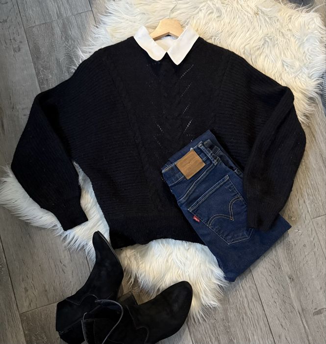 Gestuz sweter wełna czarny XS