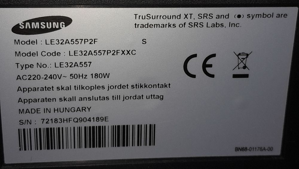 TV SAMSUNG LE32A557P2F - 80CM - 32 Polegadas