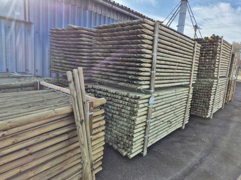 Palik do drzewek 5x250 cm Impregnowana Podpora Palisada do Nasadzeń