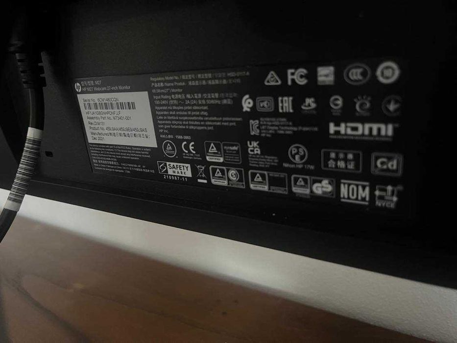 Monitor HP M27 C/Webcam