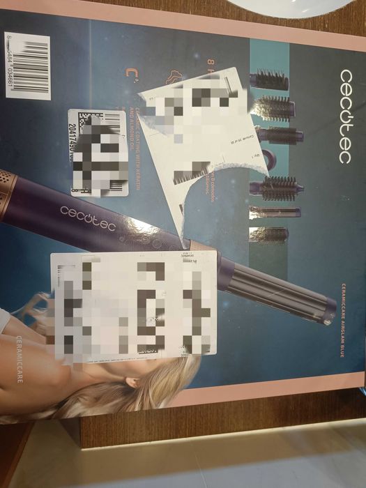 escova de ar modeladora 8 em 1 Bamba CeramicCare Airglam - Blue