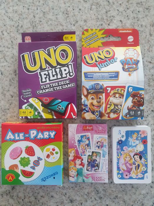 Karty Uno Junior Mattel Psi Patrol Uno Flip okrągłe jak Dobble Piotruś