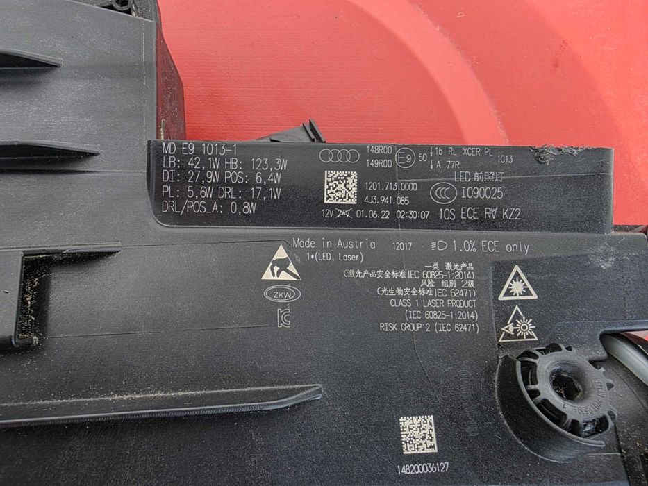 Audi E Tron GT Lampa Lewa Przód Laser 4j3.941.085 Europa