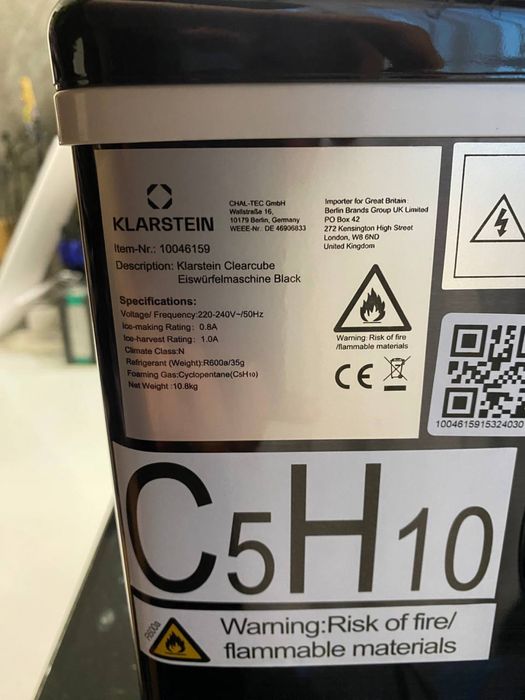 Льдогенератор з Німеччини Klarstein Clearcube 10046159