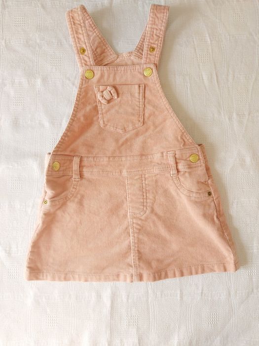 Saia jardineira rosa damasco