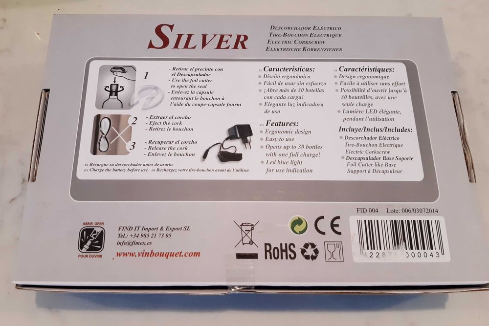 Saca-rolhas elétrico novo64552465792899121