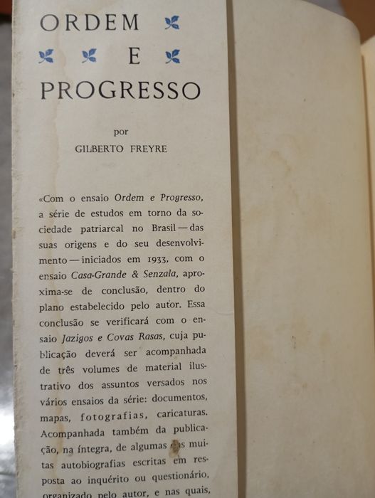 Ordem e Progresso - Gilberto Freire - I Tomo