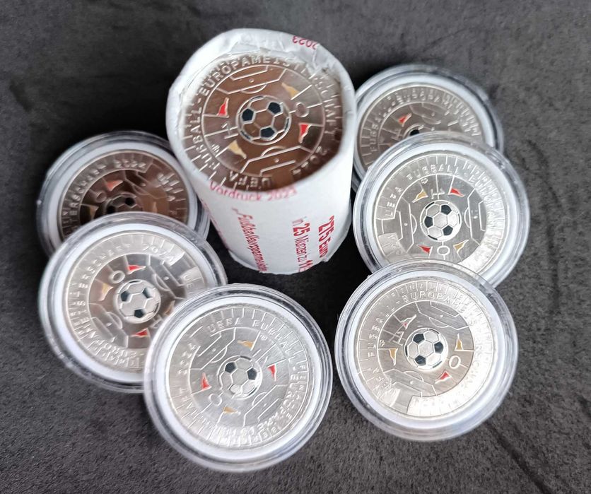 Campeonato Europeu de Futebol. Moeda .11 euro prata Alemanha 2024
.