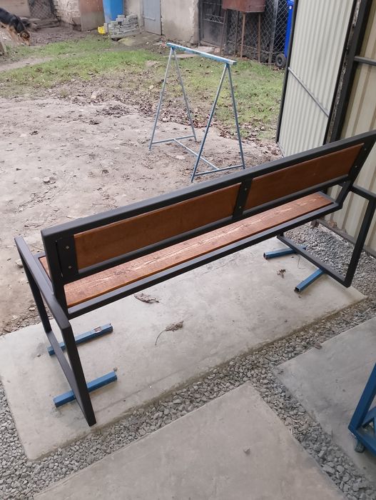 Лавка лофт, металева лавка, садові меблі, дерев'яна лавка.