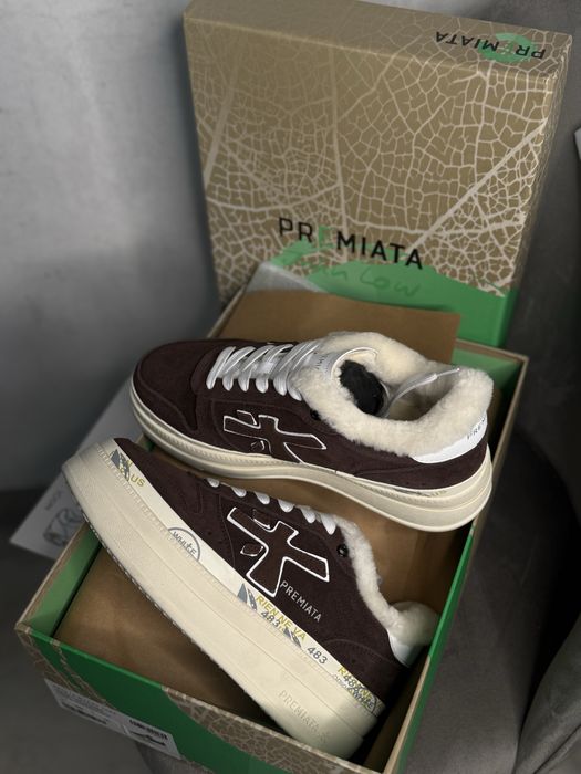 Кеди кросівки преміата жіночі premiata з хутром зимові кеди