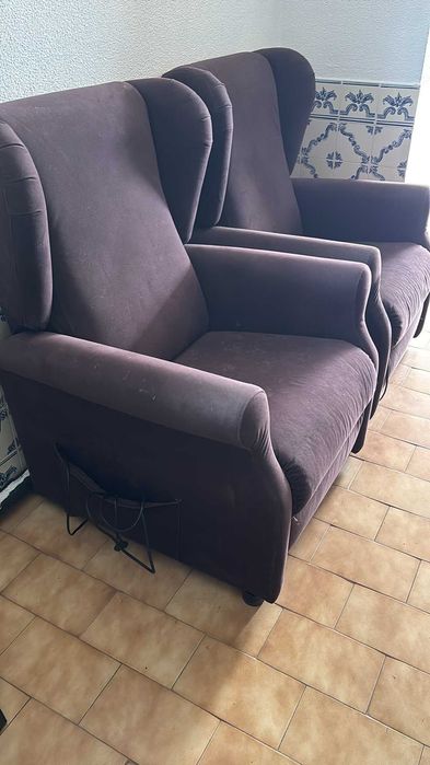Poltronas de orelhas em tecido