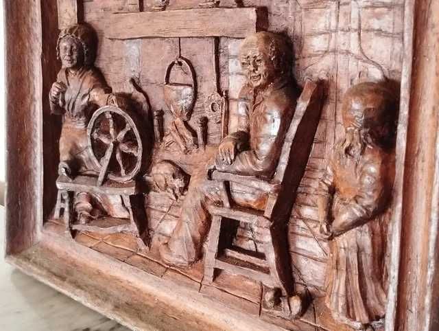 Quadro Escultura Madeira