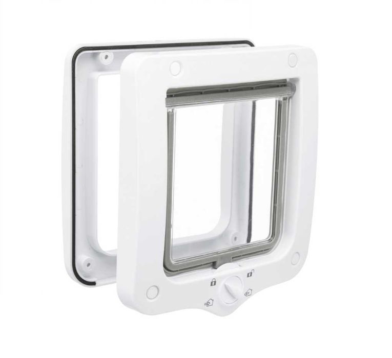 Trixie - drzwiczki wahadłowe 4-way dla kota - szare lub białe