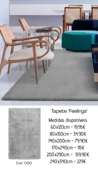 Novo Tapete Feelings - 8 Cores e lavável na máquina By Arcoazul