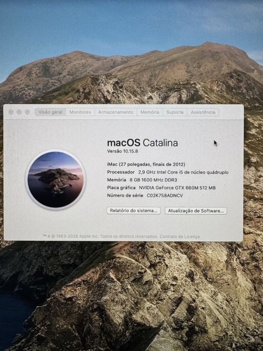 iMac 27” Apple Quad-Core i5 | 8GB RAM | 1TB | Teclado + Magic Mouse Sem Fios