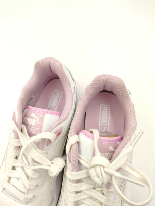 Sneakersy buty Puma Doublecourt biało-różowe 40.5 / 26 cm stan bdb