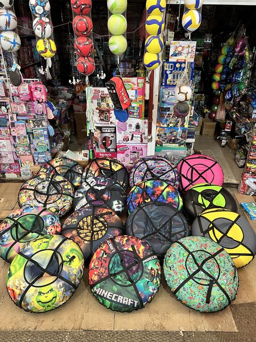 Тюбинг 120см ватрушка таблетка надувные санки для катания с камерой