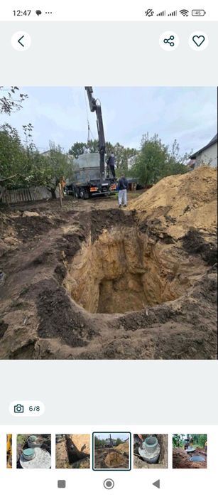 Каналізація в будинку. Копка септика, вигрібної ями с бетонних кілець.