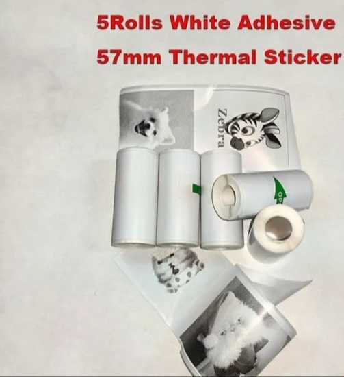 Pack de 5 rolos autocolantes para impressora térmica