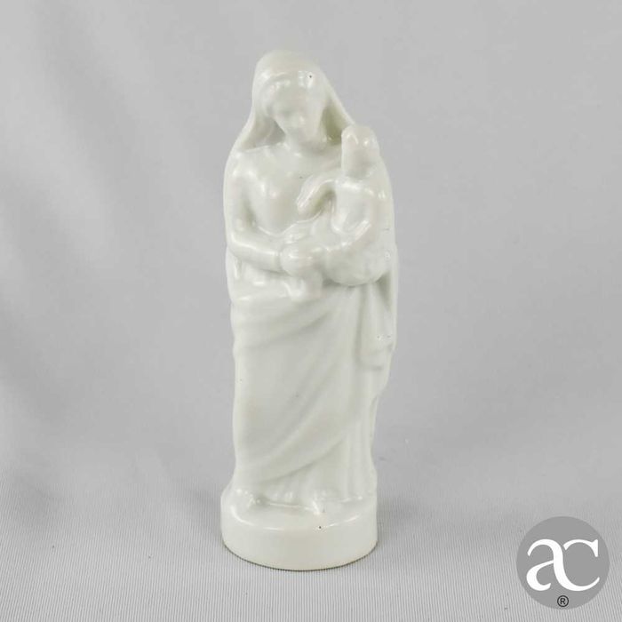 Nossa Senhora com menino porcelana Vieux Paris, séc. XIX