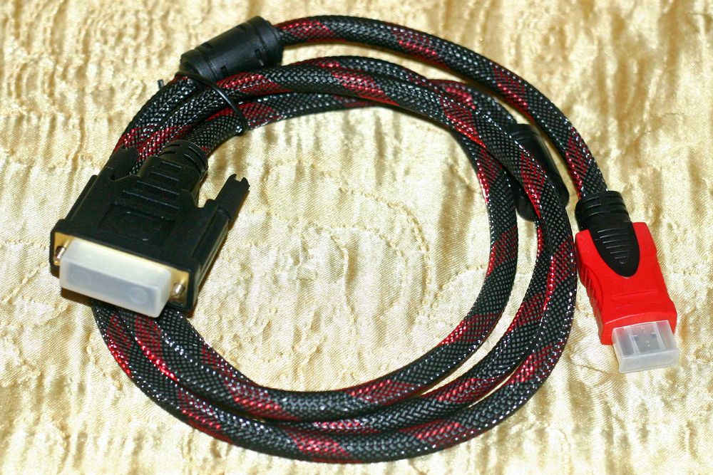 Якісний товстий кабель DVI to HDMI (HDTV) та навпаки: HDMI до DVI