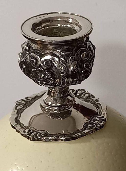 Castical prata portuguesa (contraste javali) e aplicacao ovo avestruz