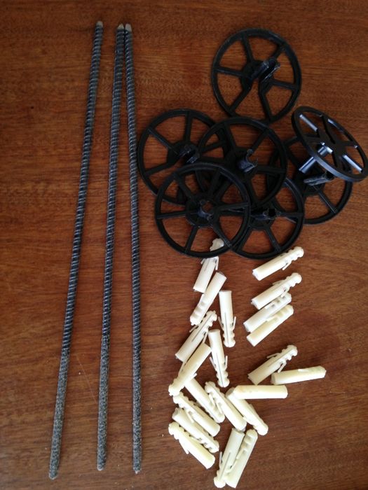 Связи базальтопластиковые "Гален" 6ммх350мм дюбель фиксатор "бабочка"