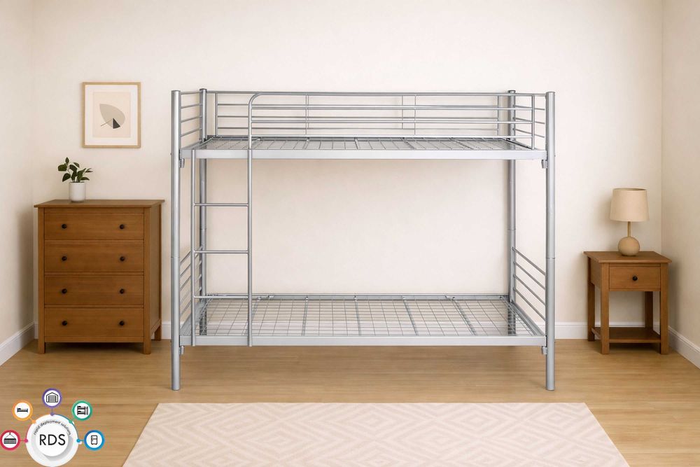 Łóżko metalowe pojedyncze lub piętrowe WOJSKOWE hotelowe 90x200
