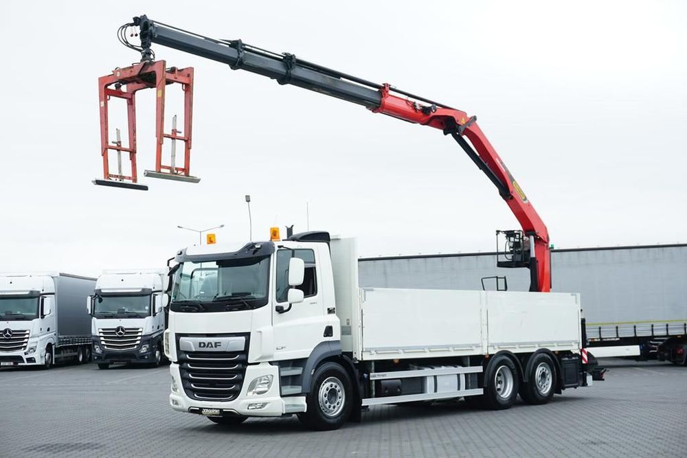DAF CF / 480 / 6 X 2 / SKRZYNIOWY + HDS / PALFINGER PK 22 001L / OŚ SKRĘTNA / CHWYTAK