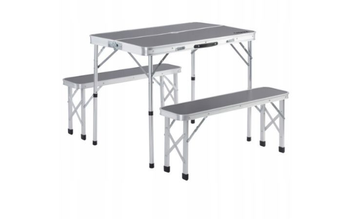 Stół dwie ławki aluminiowe meble ogrodowe balkon taras