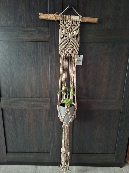 Makrama ,kwietnik sowa