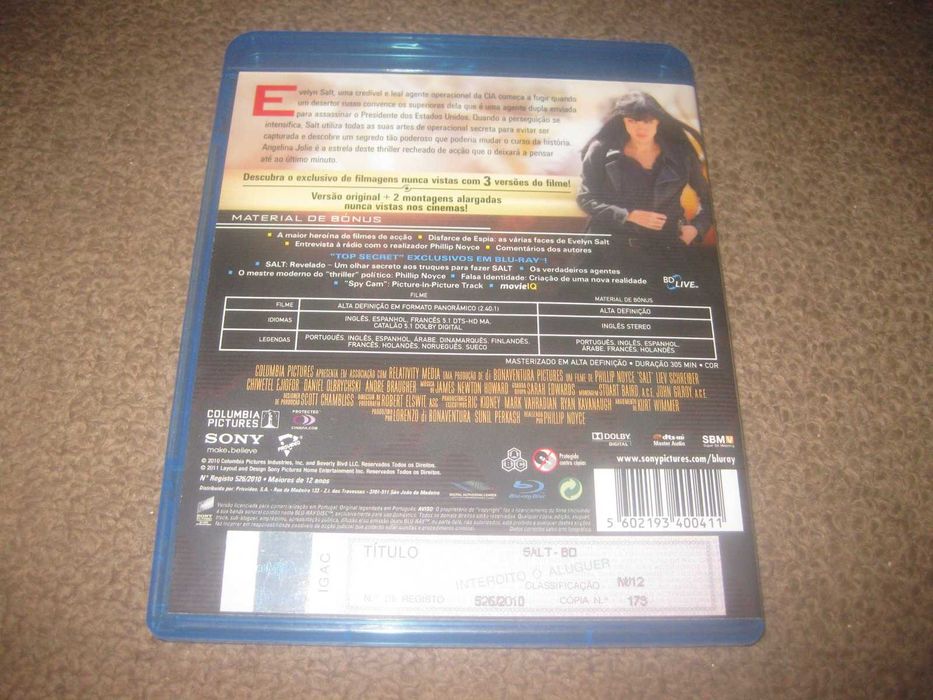 Blu-Ray "Salt" com Angelina Jolie